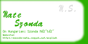 mate szonda business card